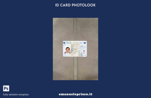 Carta d'identità kirghisa in stile verificato, modello FRONTALE photolook presen